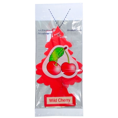 Little Trees Cardboard Hanging Car, Home & Office Air Freshener, Wild Cherry