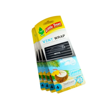 Little Trees Caribbean Colada Vent Wrap Air Freshener, 4 Count