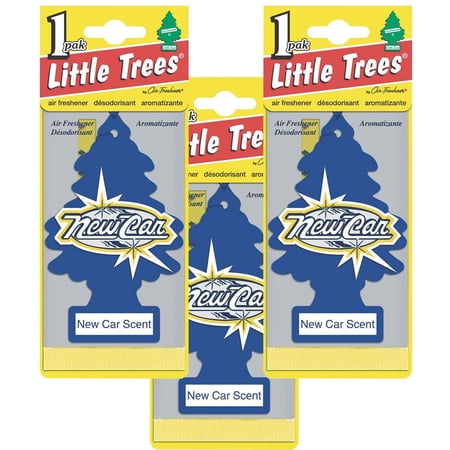 Little Trees Hanging Car and Home Air Freshener, New Car Scent - 3 Pack