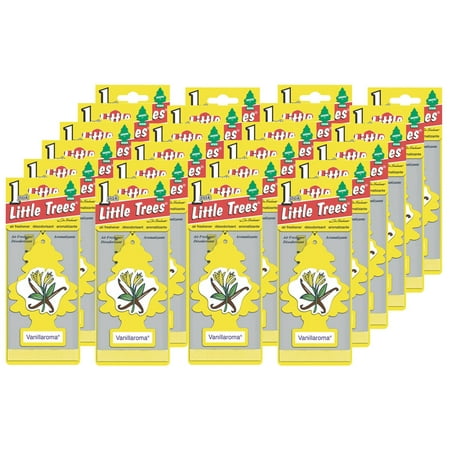 Little Trees Hanging Car and Home Air Freshener, Vanillaroma Scent - Pack of 24