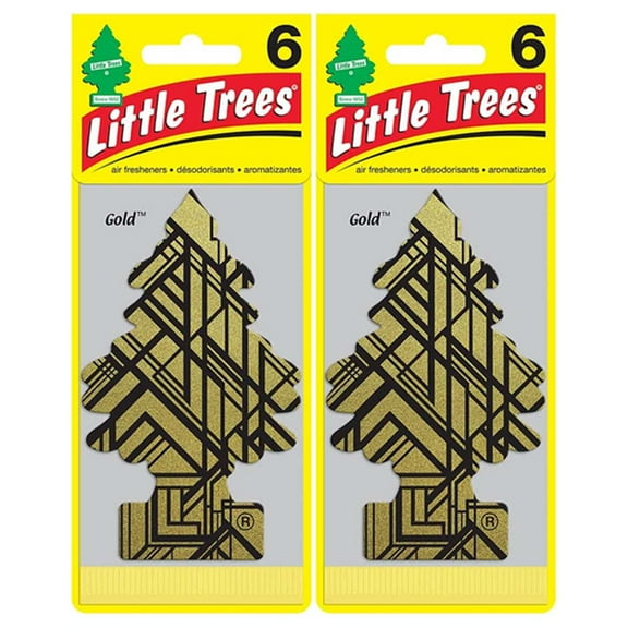 Little Trees, Hanging Trees, Gold (Pack of 12)