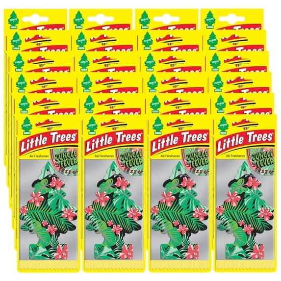 Little Trees JUNGLE FEVER Car Air Freshener Hanging Scent Automotive Air Freshener, (24-Pack)