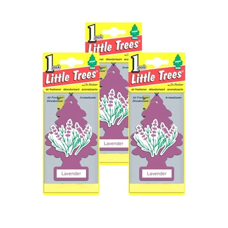Little Trees Lavender Scent Hanging Car and Home Air Freshener, 3-Pack