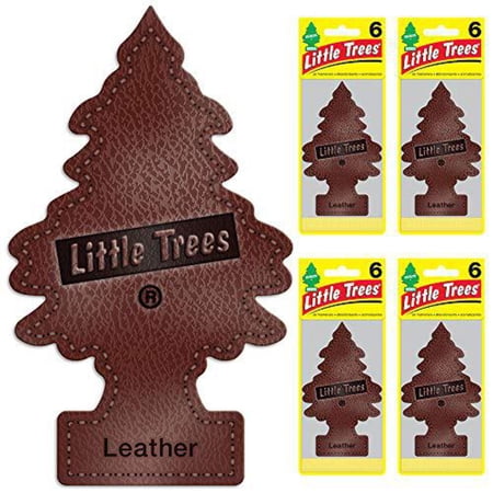 Little Trees Leather Air Freshener, Long Lasting Scent, 6-Packs (4 Count)