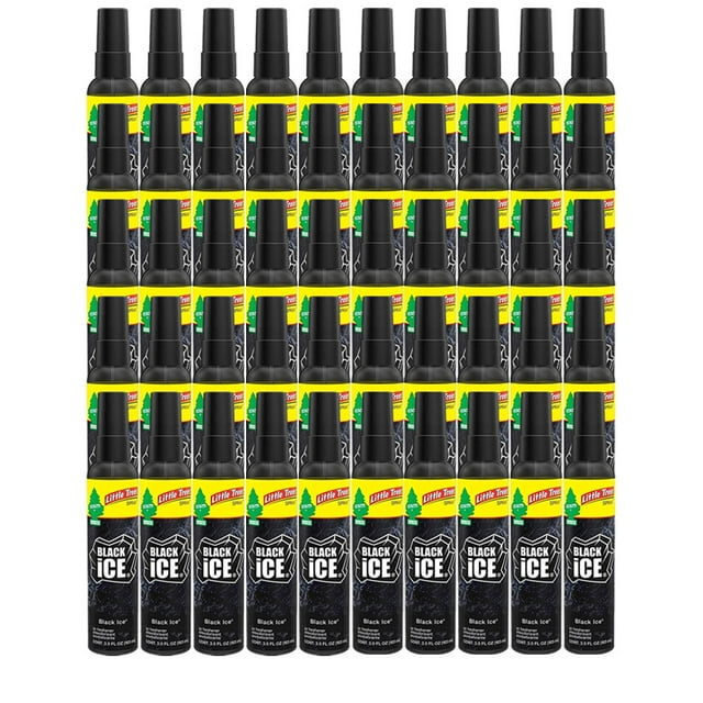 Little Trees Spray Car Air Freshener, 100 Pack (Black Ice)