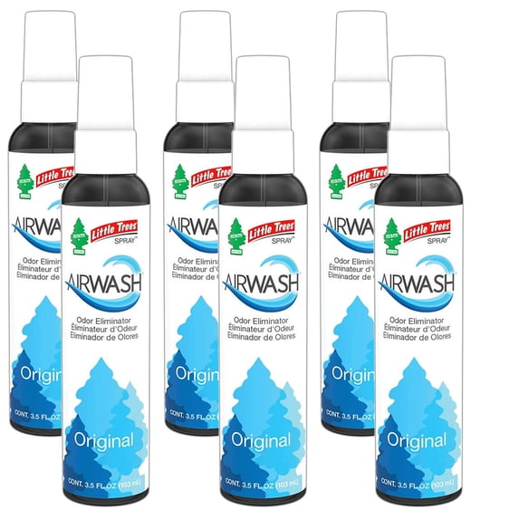 Little Trees Spray Car Air Freshener 6-PACK (Original AIRWASH)