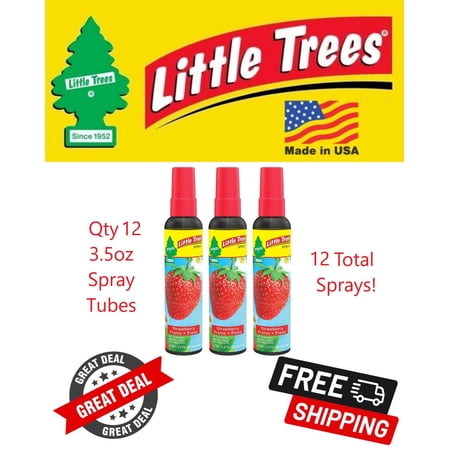 Little Trees Strawberry Scent Car Spray Air Fresheners Non-Aerosol 3.5oz 12 PACK