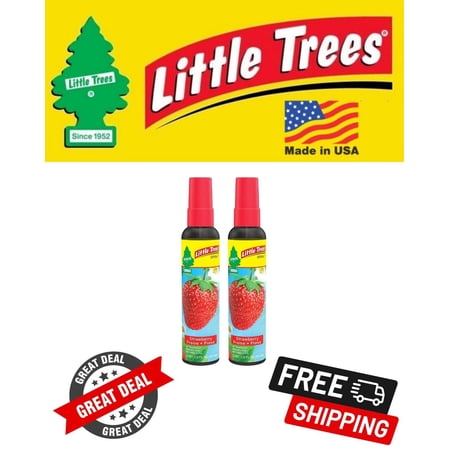 Little Trees Strawberry Scent Car Spray Air Fresheners Non-Aerosol 3.5oz 2 PACK
