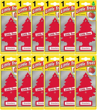 Little Trees Strawberry Scent Car and Home Air Fresheners, 12 Count