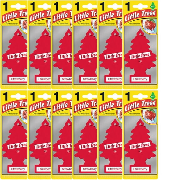 Little Trees Strawberry Scent Car and Home Air Fresheners, 12 Count