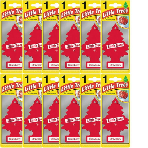 Little Trees Strawberry Scent Car and Home Air Fresheners, 12 Count