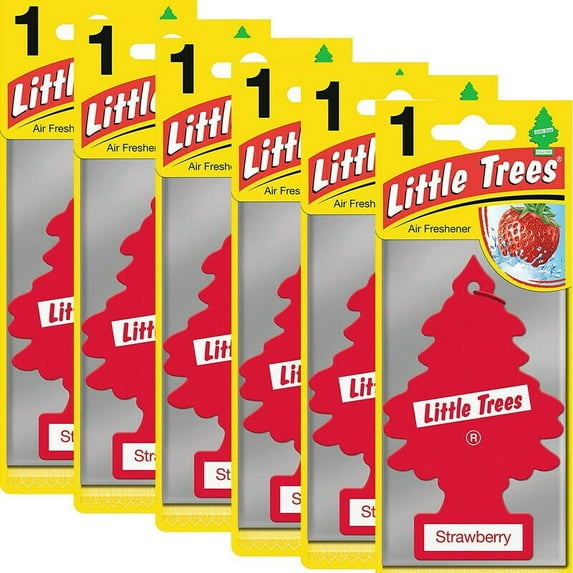 Little Trees Strawberry Scent Car and Home Air Fresheners, 6 Count