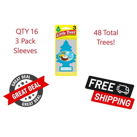 Little Trees U3S-32024 Caribbean Colada Air Freshener for Car & Home 48 Pack!