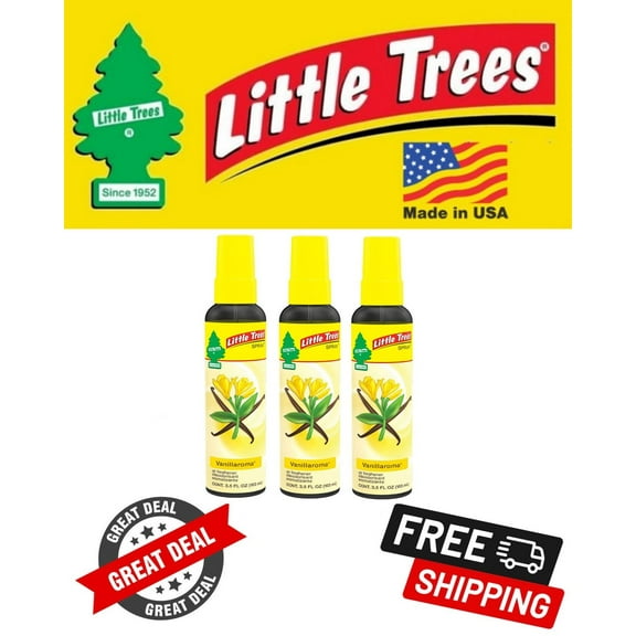 Little Trees Vanillaroma Spray Car Air Fresheners Non-Aerosol 3.5oz - 3 Pack