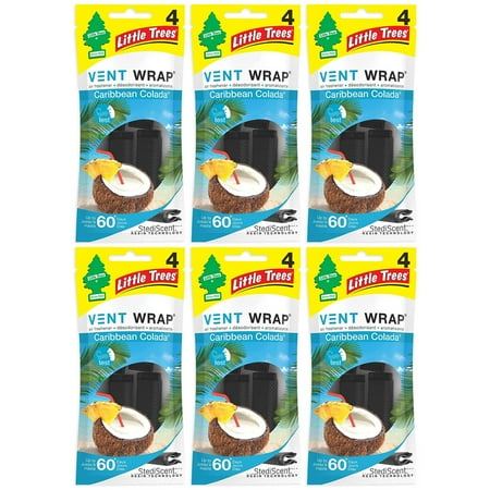 Little Trees Vent Wrap Air Freshener 24-PACKS (Caribbean Colada)