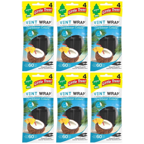 Little Trees Vent Wrap Air Freshener 24-PACKS (Caribbean Colada)