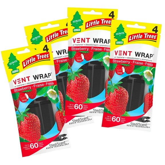 Little Trees Vent Wrap Air Freshener 4-PACKS (Strawberry)