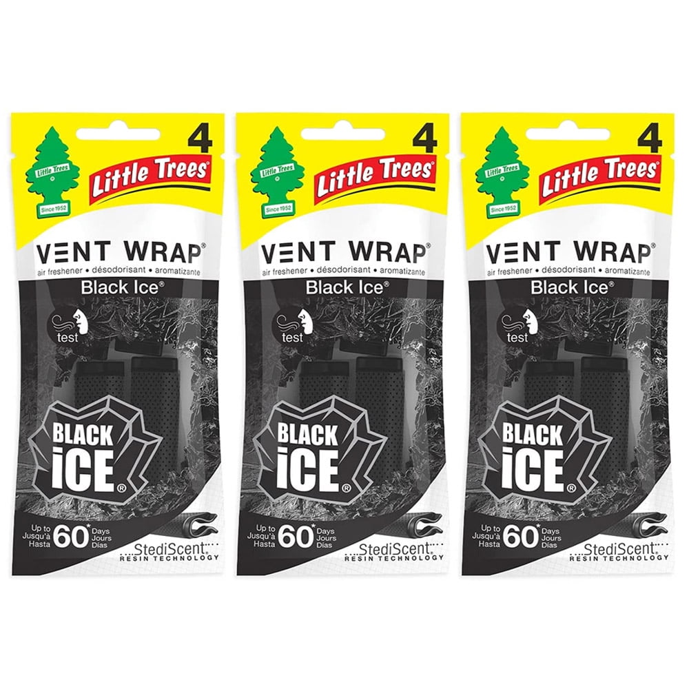 Little Trees Vent Wrap Car Air Freshener (Black Ice), 12 Packs ...