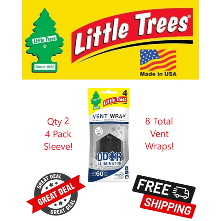 Little Trees Vent Wrap Odor Eliminator Air Freshener for Car & Home - 8 Pack!