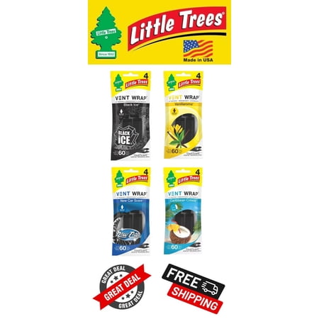 Little Trees Vent Wrap Variety Pack Air Freshener for Fresh Car Scent - 16 Count