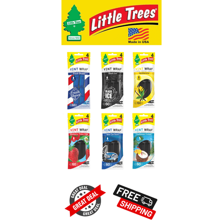 Little Trees Vent Wrap Variety Pack Air Freshener for Fresh Car Scent - 24 Count