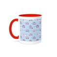 thumbnail image 1 of Little Tribal Owls Feathers And Arrow Blue And Purple, 11oz Two-Tone Red Mug, 1 of 7