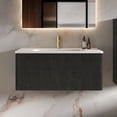 thumbnail image 1 of CITTANEO 36" Mid Century Bathroom Vanity with Sink, Modern Bathroom Cabinet with Push-Open Drawer, Brushed Black Oak, 1 of 8