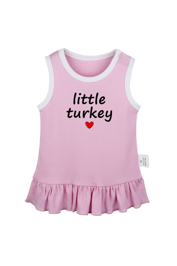 Little Turkey Funny Dresses For Baby, Newborn Babies Skirts, Infant Princess Dress, 0-24M Kids Graphic Clothes (Pink Sleeveless Dresses, 18-24 Months)