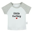 thumbnail image 1 of Little Turkey Funny T shirt For Baby, Newborn Babies T-shirts, Infant Tops, 0-24M Kids Graphic Tees Clothing (Short Gray Raglan T-shirt, 6-12 Months), 1 of 4