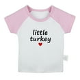 thumbnail image 1 of Little Turkey Funny T shirt For Baby, Newborn Babies T-shirts, Infant Tops, 0-24M Kids Graphic Tees Clothing (Short Pink Raglan T-shirt, 12-18 Months), 1 of 4