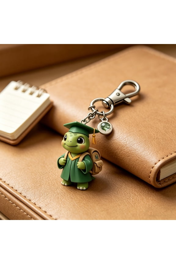 Little Turtle Emotional Card Set Pendant Keychain Metal Cute Gift for Animal Lovers