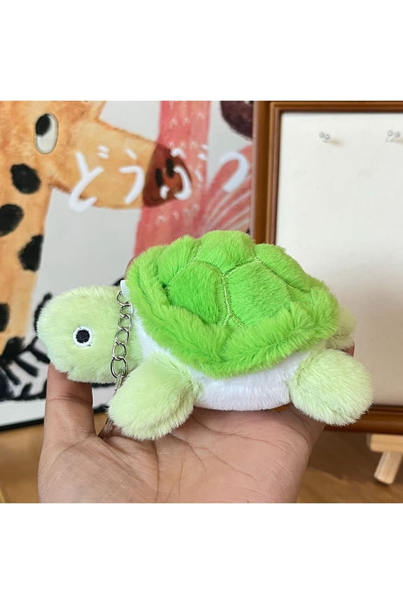 Little Turtle Plush Doll Keychain Toys Soft Cute Cartoon Tortoise Car Keyrings Fill Dolls Bag Pendant Couple Pendant Toys Gifts