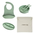 thumbnail image 1 of Little Twig 6-Pc Unbreakable Silicone Baby Feeding Set Kids Dinnerware Set, Green, 1 of 10