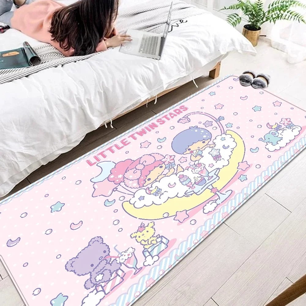 Little Twin Stars Floor Mat Rectangle Anti-slip Home Soft Badmat Front ...