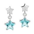 thumbnail image 1 of Little Twinkle Blue Star Cubic Zirconia Sterling Silver Post Drop Earrings, 1 of 4