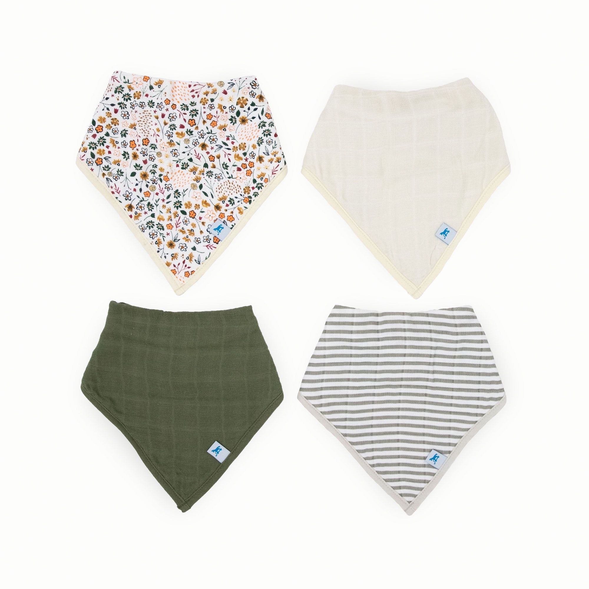 Little Unicorn Bandana Bibs for Babies, 4 Pack - Pressed Petals