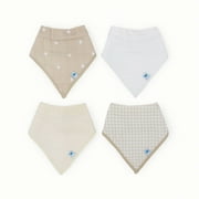Little Unicorn Bandana Bibs for Babies, 4 Pack - Taupe Cross