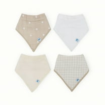 Little Unicorn Bandana Bibs for Babies, 4 Pack - Taupe Cross