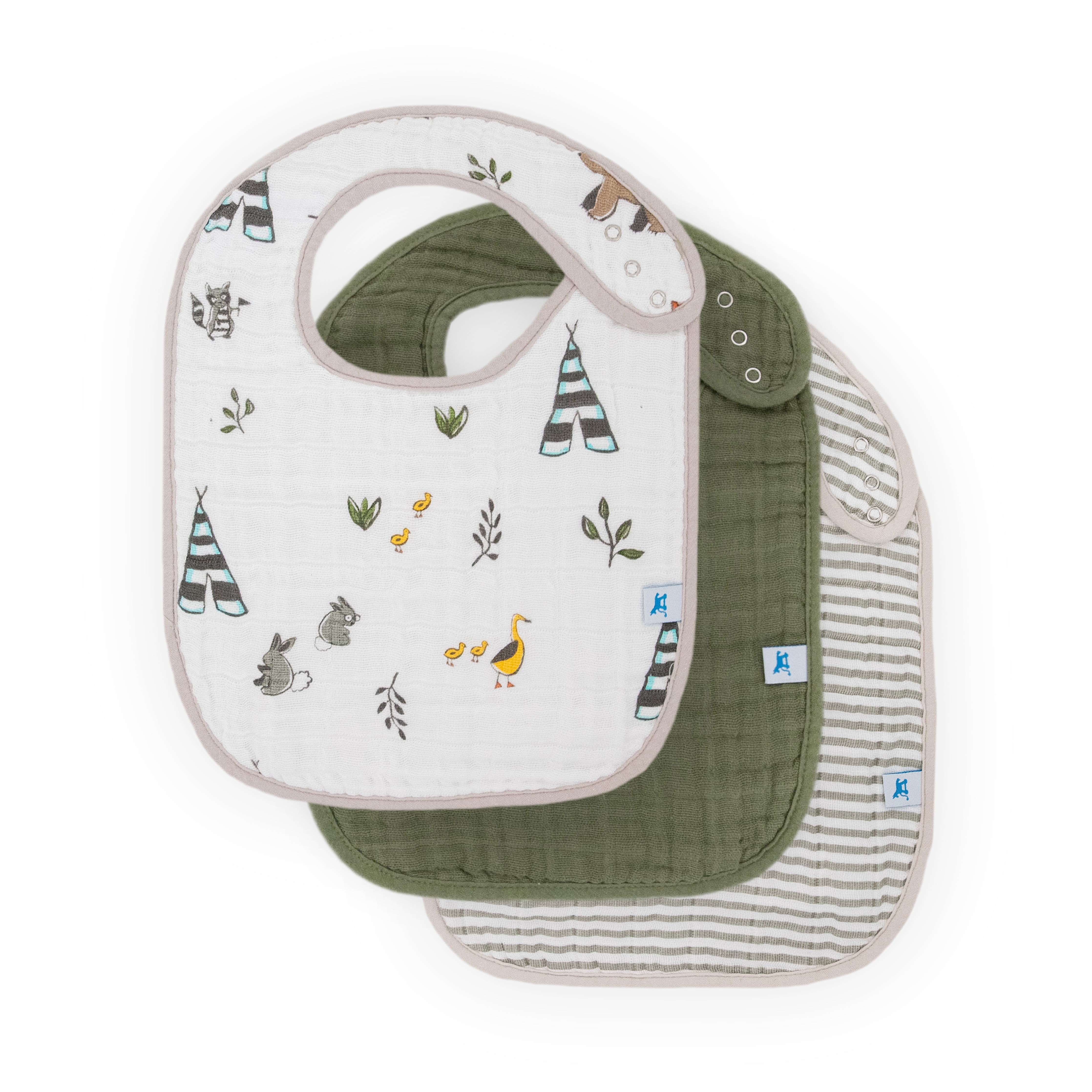Little Unicorn Cotton Muslin Baby Bib 3 Pack - Forest Friends