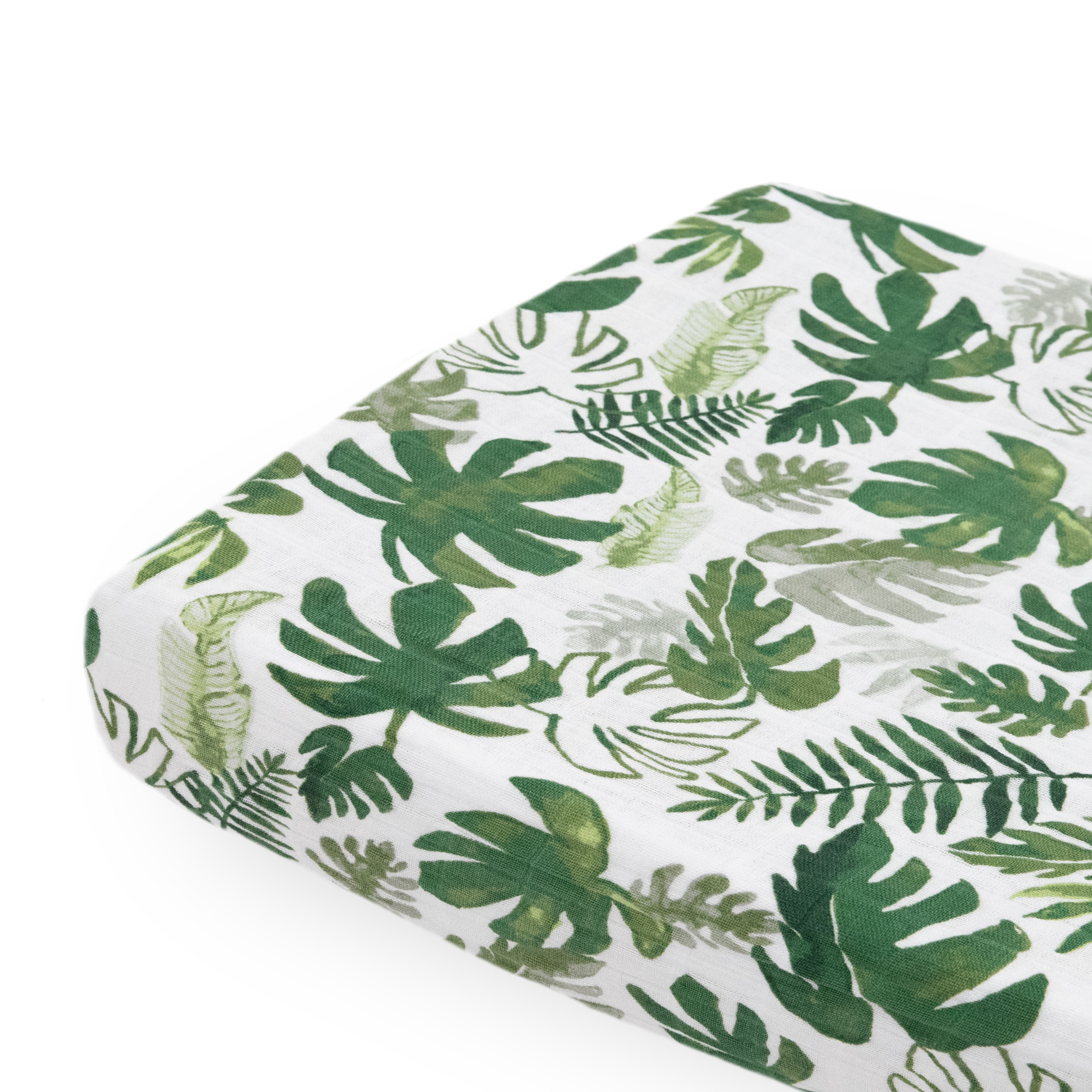 Little Unicorn Cotton Muslin Changing Pad Cover, Wipeable - Leaf