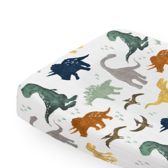 Little Unicorn Cotton Muslin Changing Pad Cover, Wipeable - Multicolor