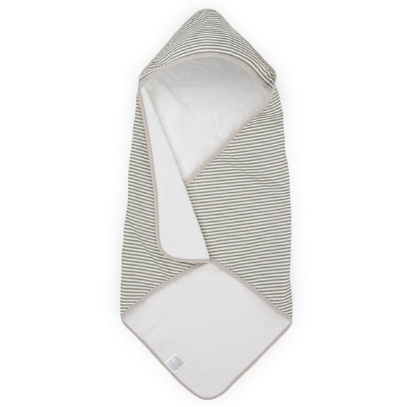 Little Unicorn Hooded Baby Towel - Baby Bath Essentials - Grey Stripe