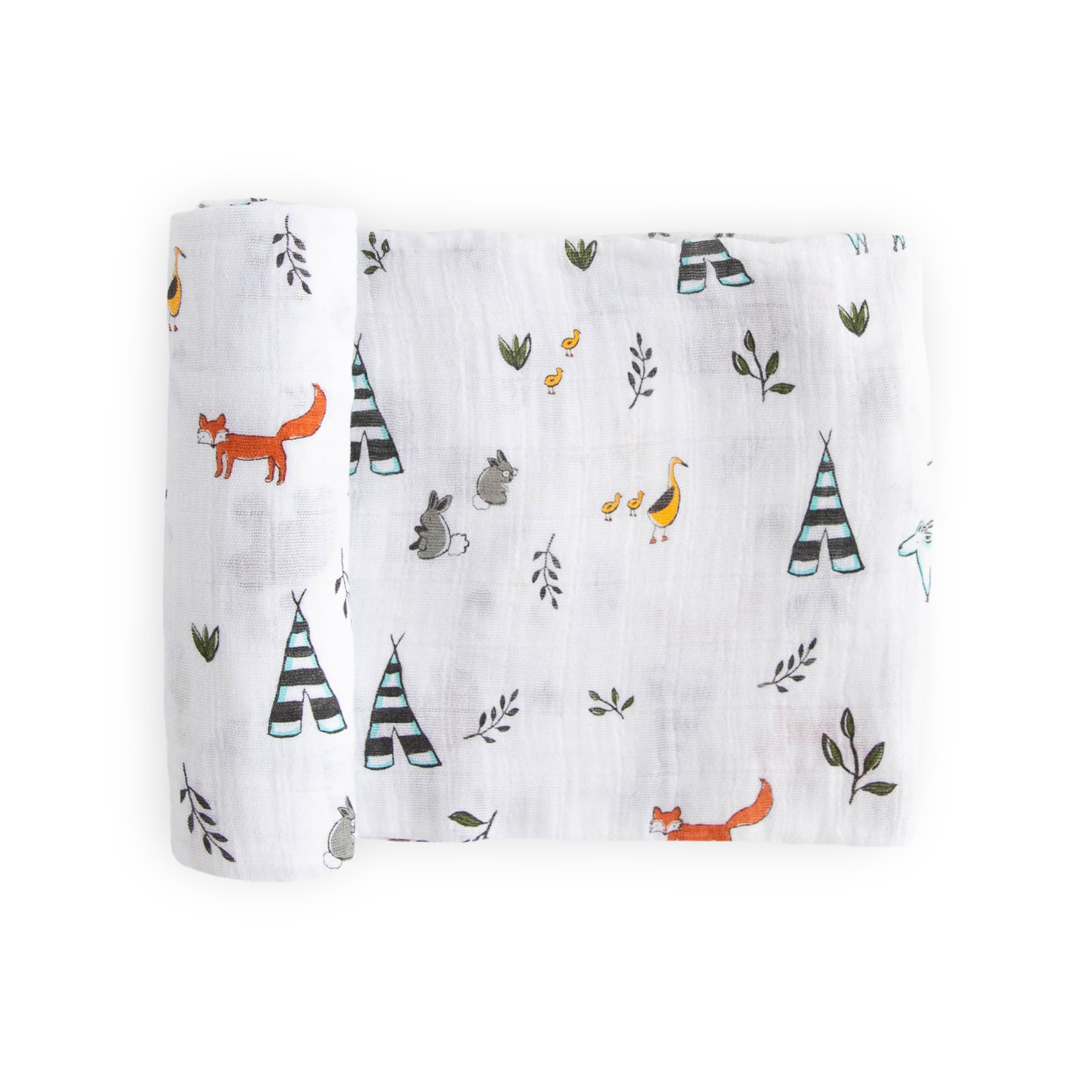 Little Unicorn Swaddle Blanket for Newborns, Toddler Muslin Blanket - Forest Friends
