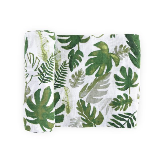 Little Unicorn Swaddle Blanket for Newborns, Toddler Muslin Blanket - Tropical Leaf