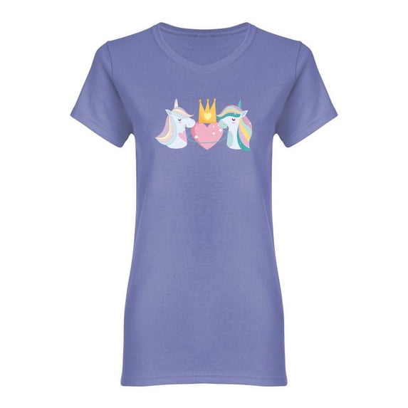 Little Unicorns Rainbow Crown Shaped T-Shirt Women -Image by Shutterstock, Female Small