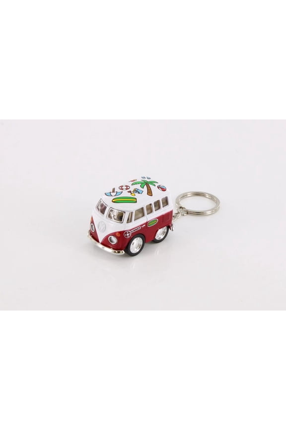 Little Van Key Chain with Summer Dcor, Red - Kinsmart 2002DFK - Diecast Model Car