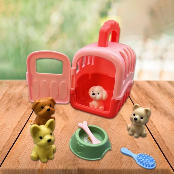 Little Veterinarian Pretend Play Pet Care Set for Kids, Interactive Vet Role Play Toy with Dog Carrier, Top Christmas Birthday Holiday Gift, Educational Fine Motor Toy for Toddler Boys Girls Ages 3+