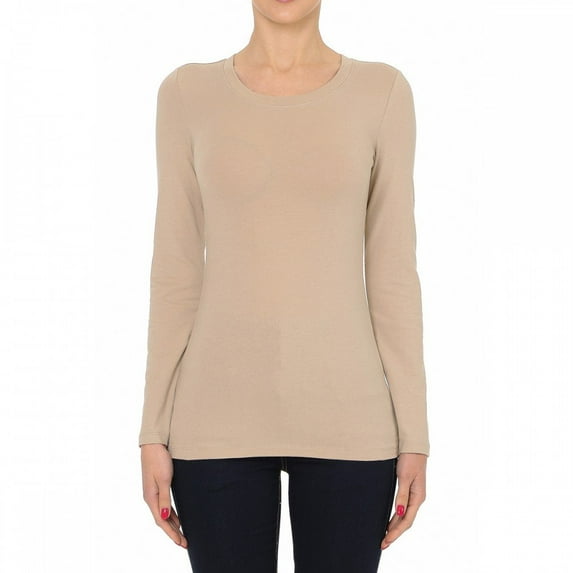 Little Vintage Girls Ladies Round Neck Long Sleeve Shirt & Basic Top(M,Desert)