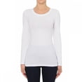 thumbnail image 1 of Little Vintage Girls Ladies Round Neck Long Sleeve Shirt & Basic Top(S,White), 1 of 2
