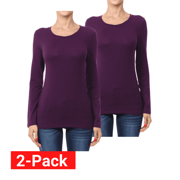 Little Vintage Girls Women Round Neck Long Sleeve Shirts,Cotton Basic Tops & T-Shirt (M,Grape)